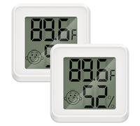 ORIA Mini Termómetro Higrómetro Digital, 2 Paquete Termómetros Higrómetros LCD para Interiores con Indicador de Confort para Habitación de Bebé, Dormitorio, Sala de Estar, Oficina e Invernadero