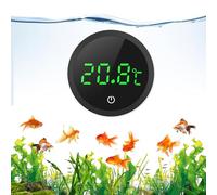 ORIA Termómetro de Acuario, Termómetro para Pecera Pantalla LED, Termómetro Digital de Alta Precisión de 0.1℃ con Botone Táctile, Batería Reemplazable para Tanque de Acuario de Vidrio Tropical - Negro
