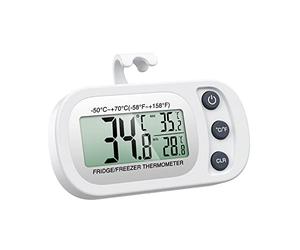 Oria Termómetro de Frigorífico, Digital Termómetro Refrigerador Impermeable Resistente al Agua con Gancho Soporte, Preciso LCD Congelador Nevera Monitor Temperatura para Hogar, Café