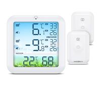 ORIA Termómetro digital para frigorífico con 2 sensores, pantalla a color, valores máximos/mínimos, alarma de temperatura, para frigorífico, interior, restaurante