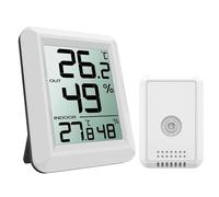 ORIA Termómetro Higrómetro Interiores y Exteriors, Termómetro Ambiental Digital con Sensor, Medidor de Humedad Temperatura con Gran Pantalla LCD, Interruptor ℃/℉ para Habitación del Bebé, Oficina