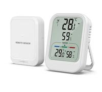 ORIA Termómetro Higrómetro Digital, Termómetro Interior y Exterior con Sensor Inalámbrico, Rango de 328pies/100m, Valor Máx/Mín, °C/°F, Tendencia de Flecha, Monitor de Temperatura para Bodega y Garaje