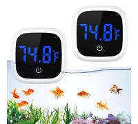 ORIA Termómetro para acuario, 2 unidades, mini termómetro digital para acuario, con pantalla táctil, sensor de temperatura preciso, medidor de temperatura LED, medidor de temperatura inalámbrico,
