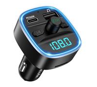 ORIA Transmisor FM Bluetooth 5.3, Adaptador de Radio Inalámbrico para Automóvil con Carga Rápida PD 36W, Retroiluminación LED, Llamadas Manos Libres, Compatible con Bluetooth, Tarjeta TF, Memoria USB