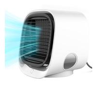 Oribreeze Air Conditioning, Oribreeze Air Cooler, Aire Acondicionado Portatil, Enfriador de Aire con 3 Velocidades & Luz LED, Mini Climatizador Evaporativo Silencioso para Hogar, Oficina (Blanco)