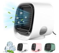 Oribreeze Aire Acondicionado Portátil para Escritorio con Luz Nocturna, Enfriador de Aire para Casa, Oficina y Coche (Blanco)