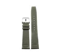 ORICALCHASM Correas de reloj, Brazalete de nailon + cuero 20 mm 21 mm 22 mm Lona Uhr Brazalete Herrenuhr Zubehör(Green Pin Silver,20mm)