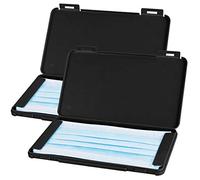 Orichane Soporte para mascarillas, estuche de plástico, bolsa de almacenamiento portátil, clips de almacenamiento para máscaras, contenedores desechables, organizador de máscaras faciales, caja de