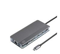 ORICO 11-in-1 USB C Estación de Acoplamiento Tipo-C a 4K30Hz Adaptador HDMI PD100W SD TF USB 3.0 Cubo Compatible con Varios Dispositivos(11-in-1)