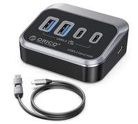 ORICO 4 Puertos Hub USB 3.2 Gen2 con 2 USB-A y 2 USB-C, 10Gbps Hub USB C Compatible con iMac, MacBooks, Mac Mini, Cable 2 en 1