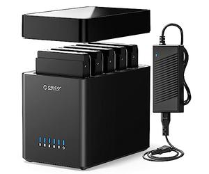 ORICO 5 Bahias Docking Station Type C Carcasa magnética de Disco Duro de 3,5" para el Disco Duro Externo SATA SATA3.0 5x18TB con Adaptador 12V6.5A Compatible con Windows/Mac