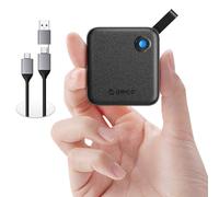 ORICO 512GB SSD Externo Portátil con Cable USB-C 2 en 1, Unidad de Estado Sólido Externa, hasta 460MB/s, Indicador de Estado, Almacenamiento Confiable para Smartphone USB-C, Tableta, PC- B5PLUS Negro