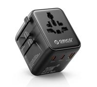 ORICO Adaptador de Viaje Universal, con 20W Carga Rápida PD, 2 Puertos USB-C + 1 USB-A, Enchufe Internacional para España, UE, Reino Unido, USA, Latinoamérica y Más de 200 Países - UA