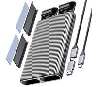 ORICO Adaptador M.2 NVMe NGFF SATA SSD Aluminio USB3.2 Gen2 10Gbps, Estación de acoplamiento sin herramientas para SSD AM2-2S 2230/2242/2260/2280