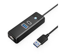 ORICO Adaptador USB a Ethernet 2,5GbE, Hub USB-A Ethernet 2,5Gbps con 2×USB 3.0, Adaptador de Red multipuerto con Cable de 100 cm para Windows, Mac OS, Laptop, MacBook Pro, iPad, XPS