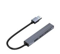 Orico Aluminium Tipo C USB 3.0 Hub 4 Puertos Multi Divisor con PD60W TF SD Lector de Tarjetas y OTG para Accesorios de PC compatibles(USB A Stripe USB3.0)