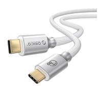 ORICO Auso - Cable USB-C de 80 Gbps (2 m, con PD 240 W, carga rápida, vídeo 8 K60 Hz, Thunderbolt5/4/3 USB4, compatible con iPhone 17/16/15 MacBook Docking), color blanco