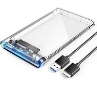 ORICO Caja Externa para Disco Duro 2,5", USB 3.0 con Soporte UASP, Compatible con HDD/SSD SATA I/II/III de 7mm y 9,5mm, Instalación sin Herramientas, Indicador LED, ABS - Transparente (2139U3)