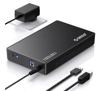 ORICO Caja para Disco Duro Externo 3.5"（SOLO Caja,Disco Duro NO Incluido）-Carcasa Externa USB 3.0 para HDD/SSD SATA de 3.5/2.5 Pulgadas hasta 20TB,Sin Herramientas,con Adaptador 12V/2A y UASP (3588US3