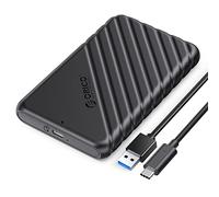 ORICO Carcasa Disco Duro 2.5", 6Gbps Caja Disco Duro USB C 3.1 Gen 1 para HDD SSD SATA I/II/III de 7mm y 9.5mm de Altura con Cable USB, Sopporta UASP, Trim, no Requiere Herramientas(Negro, 25PW1-C)