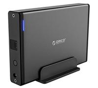 ORICO Carcasa Externa para Disco Duro 3,5 pulgadas, Adaptador USB 3.1 Gen 1 a SATA 3.0,Compatible con HDD SATA hasta 20 TB,Fuente de Alimentación 12V/2A Incluida,Indicador LED Azul-Aluminio+ABS(7688C3