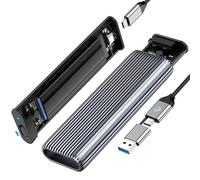 ORICO Carcasa M.2 NVMe SSD Aluminio Adaptador Sin Herramientas, 10Gbps USB3.2 USB-C M2 Caja Disco Duro para M.2 PCIe NVMe M-Key 2230/2242/2260/2280 SSD, con USB C 2 en 1Cable, Soporte UASP Trim- AM2G2