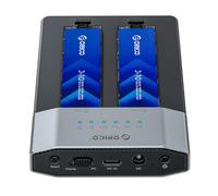 ORICO Carcasa para SSD M.2 NVMe de 20 Gbps, Estación de Acoplamiento M.2 NVMe de Dos Bahías, Base de Acoplamiento NVMe para SSD PCIe NVMe con Conector M, Compatible con Clonación sin Conexión y UASP