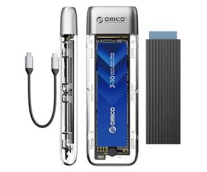 ORICO Carcasa SSD M2 NVMe, Sin Herramientas 10Gbps Carcasa NVMe M.2, USB 3.2 Gen 2 Caja Adaptador SSD M.2 para NVMe PCIe M-Key/(B+M) Key 2230/2242/2260/2280 SSD, Soporte UASP Trim-TXM2