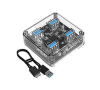 ORICO Convertidor de ExpansióN para Computadora PortáTil con Concentrador USB 3.0 Transparente de una Cuatro Divisores con Cable de Datos de 1 M