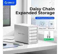 ORICO-Daisy Chain Type-C Estación de acoplamiento HDD de 10 Gbps compatible con potencia RAID de 150 W para dispositivo Apple 5Bay DAS Studio Series 3,5" 5Bay US Plug