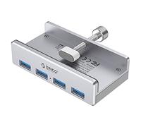 Orico Desk Hub USB 3.1 Gen1 5Gbps Ancho de Banda 4 Puertos USB con Cable de Datos USB-A Carga de 5V Plug and Play Carcasa de Aluminio con Tornillo de Montaje Múltiple