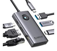 ORICO Docking Station, 6 EN 1 Hub USB C con HDMI 4K@60Hz + PD100W + 3 Puertos USB 3.0+2.5G Ethernet, Multipuerto USB 3.0 Adaptador Compatible con MacBook/DELL/HP/Surface