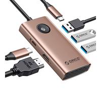 ORICO Estación de acoplamiento USB C 5 en 1: HDMI 4K, entrega de energía de 60 W, USB 3.0 y 2 puertos USB 2.0 para MacBook, XPS y más