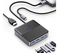 ORICO Estación de acoplamiento USB C 6 en 1 con HDMI 4K, carga PD de 100 W, 3 puertos USB de 5 Gbps, adaptador multipuerto portátil para MacBook Pro, iPad, Lenovo, Dell, HP
