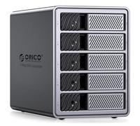 ORICO Estación de Carga para Disco Duro de 5 bahías, 40 Gbps, de Aluminio, para HDD de 3,5 Pulgadas hasta 5 x 22 TB, con Conector DP y Puerto de expansión USB-C, sin Disco Duro (Modelo 9858T3)