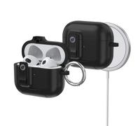 ORICO Funda para AirPods 3ª Generación con Soporte, Carga MagSafe y Tapa magnética, Potente protección contra caídas,Negro-CP33