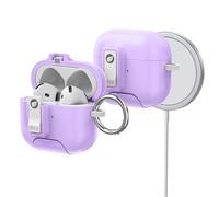ORICO Funda para AirPods 4ª Generación con Soporte, Carga MagSafe y Tapa magnética, Potente protección contra caídas,Morado-CP34