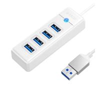Orico Hub - Adaptador USB a 4X USB 3.0 (0,15 m), color blanco