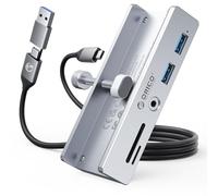 ORICO Hub con Lector de Tarjetas SD/TF, 2 Puertos USB-A 3.0, Audio de 3,5 mm, 5 Gbps para Monitores