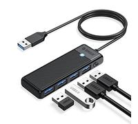 ORICO Hub USB 3.0, 4 Puertos USB Distribuidor con Cable Largo de 100 cm, Ultrafino Tipo A, concentrador de Datos de 5 Gbps, Adaptador multipuerto para MacBook, Mac Pro/Mini, Mobile HDD, Surface Pro