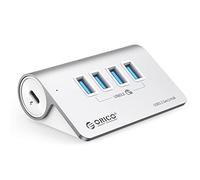 ORICO Hub USB C, 4 puertos multi adaptador con velocidad 10Gbps, divisor con cable 0.5m y puerto de alimentación tipo C 5V/2A, para MacBook, Pro, Air