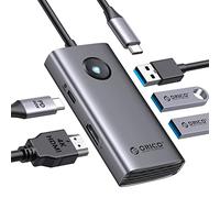 ORICO - Hub USB C, estación de acoplamiento USB C 5 en 1 con HDMI 4K, entrega de energía de 60 W, USB 3.0 de 5 Gbps y 2 puertos de datos USB 2.0 para MacBook Air, MacBook Pro, XP y más (gris)