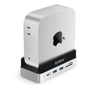 ORICO MiniDock Docking Station y Soporte para Mac Mini M4/M4 Pro con SSD NVMe de 2TB Non Removable, Hub USB con HDMI 4K DisplayPort, SD/TF 3.0, USB-C/A 10Gbps, PD 100W - VSP10