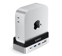 ORICO MiniDock Estaci贸n de Acoplamiento y Soporte para Mac Mini M4/M4 Pro con Gabinete para SSD M.2 NVMe, Concentrador USB con HDMI 4K DisplayPort, SD/TF 3.0, USB-C/A 10Gbps, PD 100W - VS10