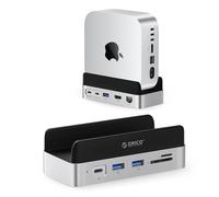 ORICO MiniDock Hub y Soporte para Mac mini M4/M4 Pro, con Alojamiento para SSD NVMe, Salidas HDMI 4K y DisplayPort, Lector de Tarjetas SD/TF 3.0, Puertos USB-C y USB-A a 10 Gbps, Carga PD 100 W - VS10