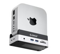 ORICO MiniDock Mac Mini M4 Dock & Soporte con Carcasa SSD NVMe, Hub en Aluminio con 2 USB-A 10Gbps, SD/TF 3.0, Accesorio Mac Mini M4/M4 Pro - VSE