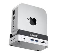ORICO MiniDock Mac Mini M4 Estacion de Acoplamiento & Soporte con 2TB NVMe SSD Non Removable, Hub en Aluminio con 2 USB-A 10Gbps, SD/TF 3.0, Accesorio Mac Mini M4/M4 Pro - VSE