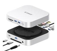 ORICO MiniLink 40 Gbps Mac Mini M6/M5 Pro/M4 Dock con 2 cajas SSD NVMe | 7-in-1 - Estación de acoplamiento con 2 x USB A 10 Gbps, SD/TF 4.0, M47P