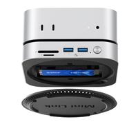 ORICO MiniLink Dock y Soporte para Mac Mini M4/M4 Pro, Concentrador USB C de Aluminio con Gabinete SSD M.2 NVMe/SATA, 2 Puertos USB 3.2 10Gbps, SD/TF 3.0, Dock Plata - M49P