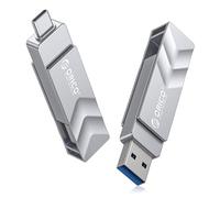 ORICO Pendrive 128 GB USB 3.2 Gen 1, Doble Conector USB-A y USB-C con Llavero, Velocidad 150 MB/s, Memoria USB OTG para Móviles Android, iPhone 15/16/17, MacBook, iPad y Tablet, Plug & Play